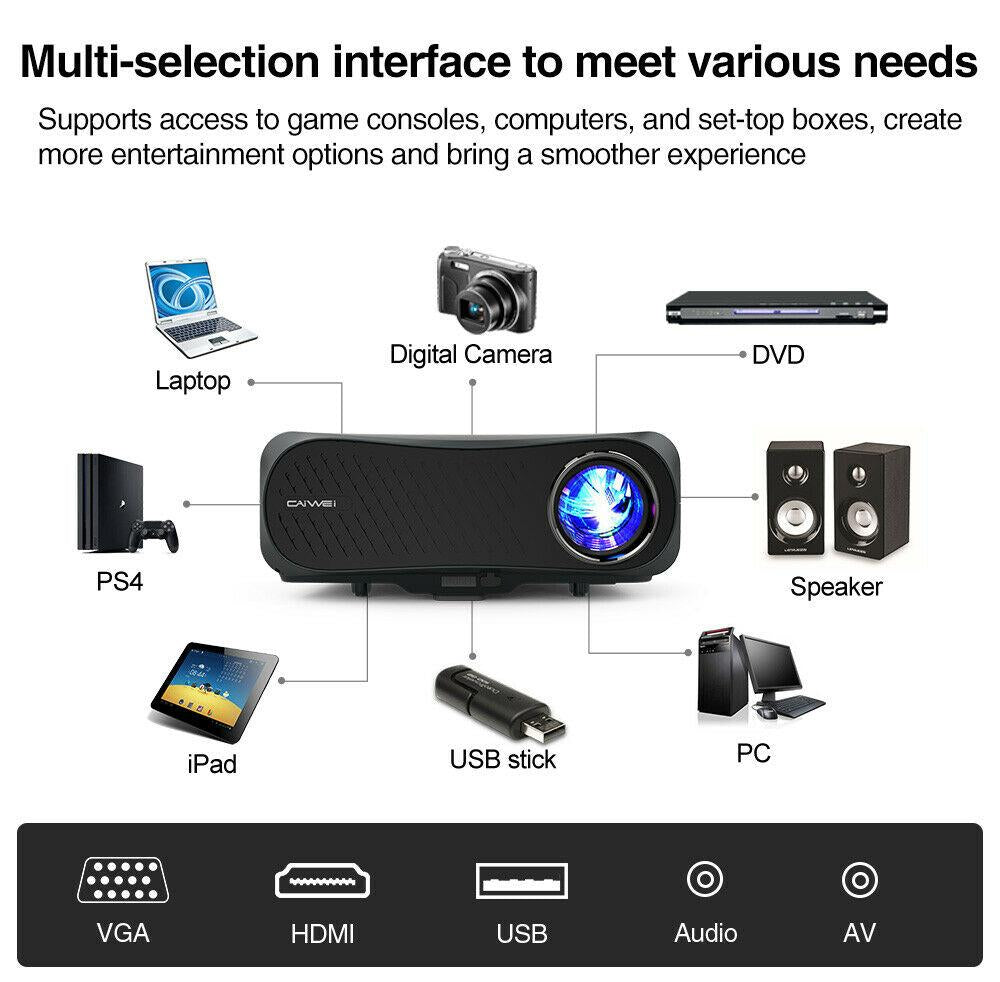 8500lumen hd projector native 1080p home hdmi theater tv movie daytime usb zoom