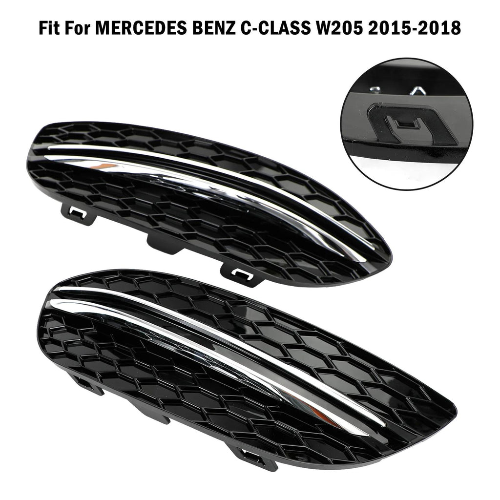 2015-2023 BENZ C-CLASS W205 Base Sedan Honeycomb Front Fog Light Cover 2058850723 MB1038172 Generic
