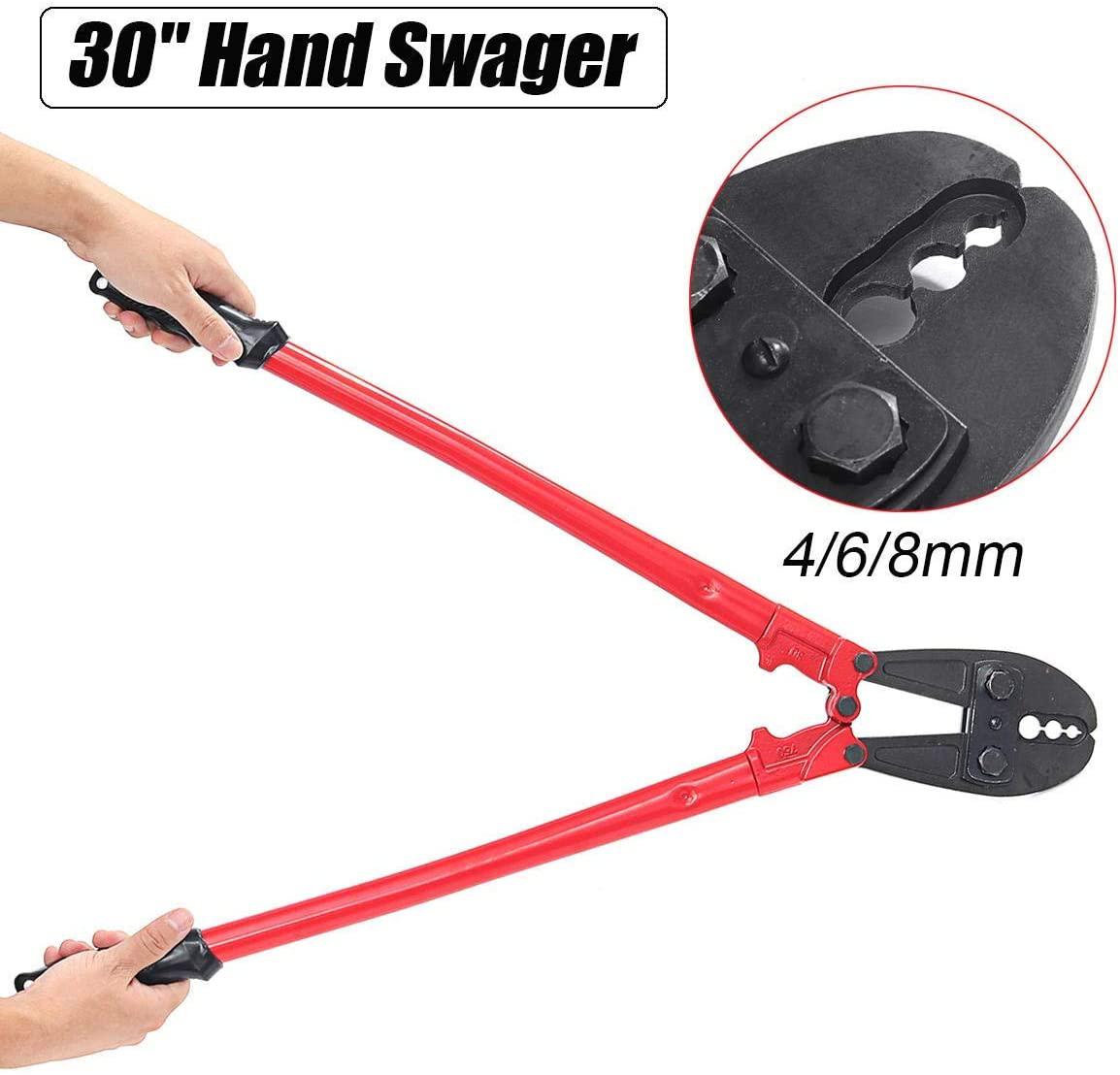 LIANGANAN Tools 30" for 4/6/8/mm Hand Swager Swaging Crimping Tool Pliers Eye Pliers Tools Hand Tools