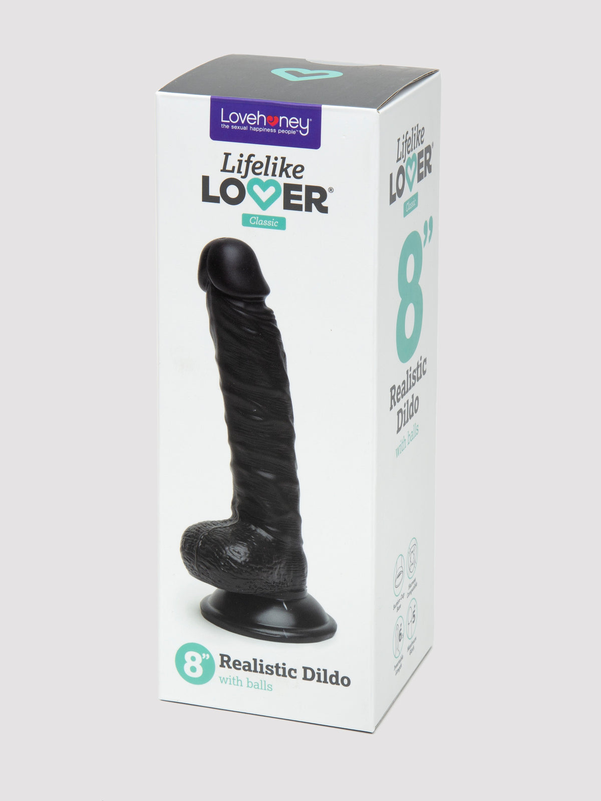 Lifelike Lover Classic Realistic Dildo 8 Inch, Black | Black