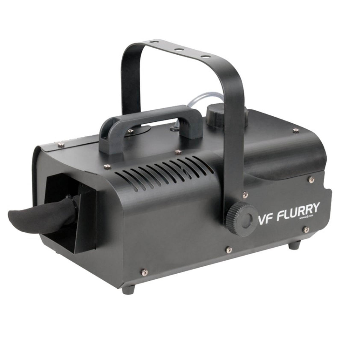 (2) American DJ VF Flurry High Output Snow Machines w/ Remotes &amp; (2) Snow Fluids