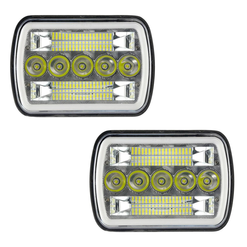 Pair 7x6"LED Headlight Hi/Lo Beam DRL For Chevy Express Cargo Van 1500 2500 3500 Generic
