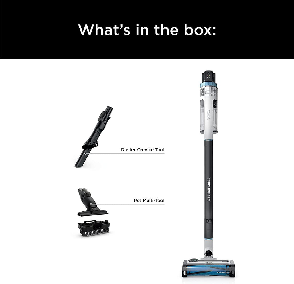 Shark IZ562H Pro Cordless Vacuum with Clean Sense IQ and Odor Neutralizer, PowerFins Plus Brushroll, Includes Duster Crevice Tool &amp; Pet Multi Tool, Up to 40 Minute Runtime, Light Blue
