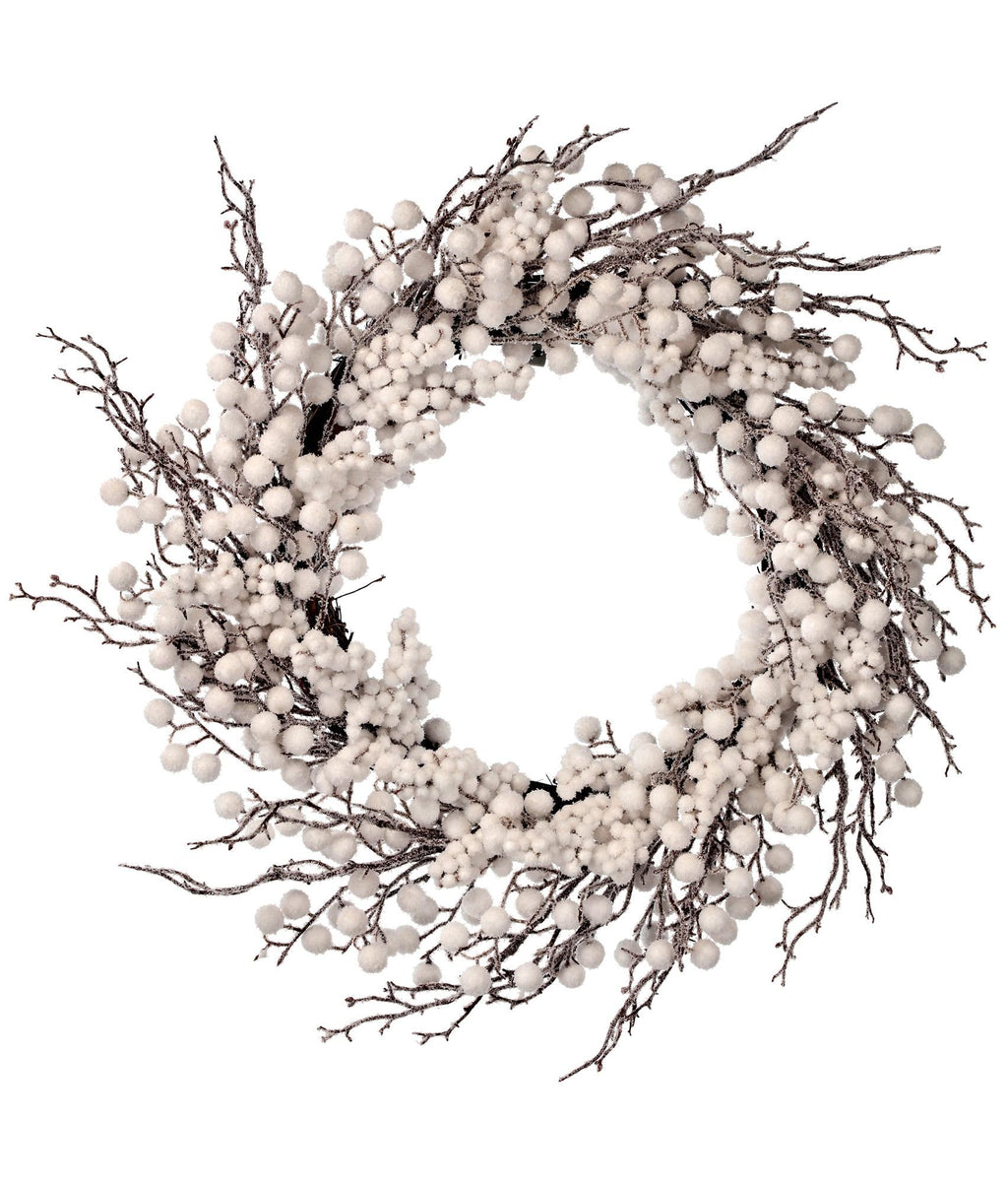 26" Snowy White Winter Berry Christmas Wreath