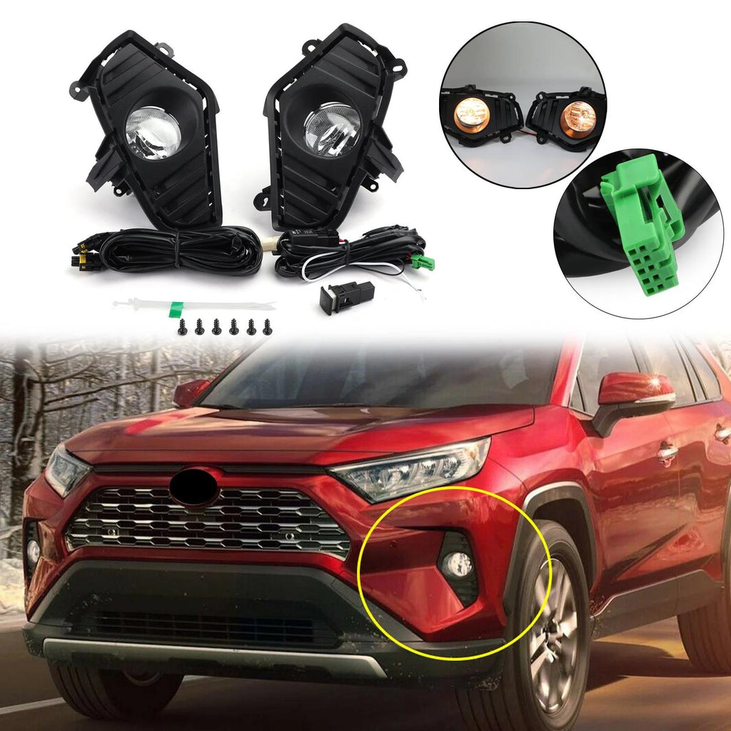 Fog Lights Bumper Driving Lamps w/ Switch + Bezel For Toyota RAV4 2023 2023 2023 Generic