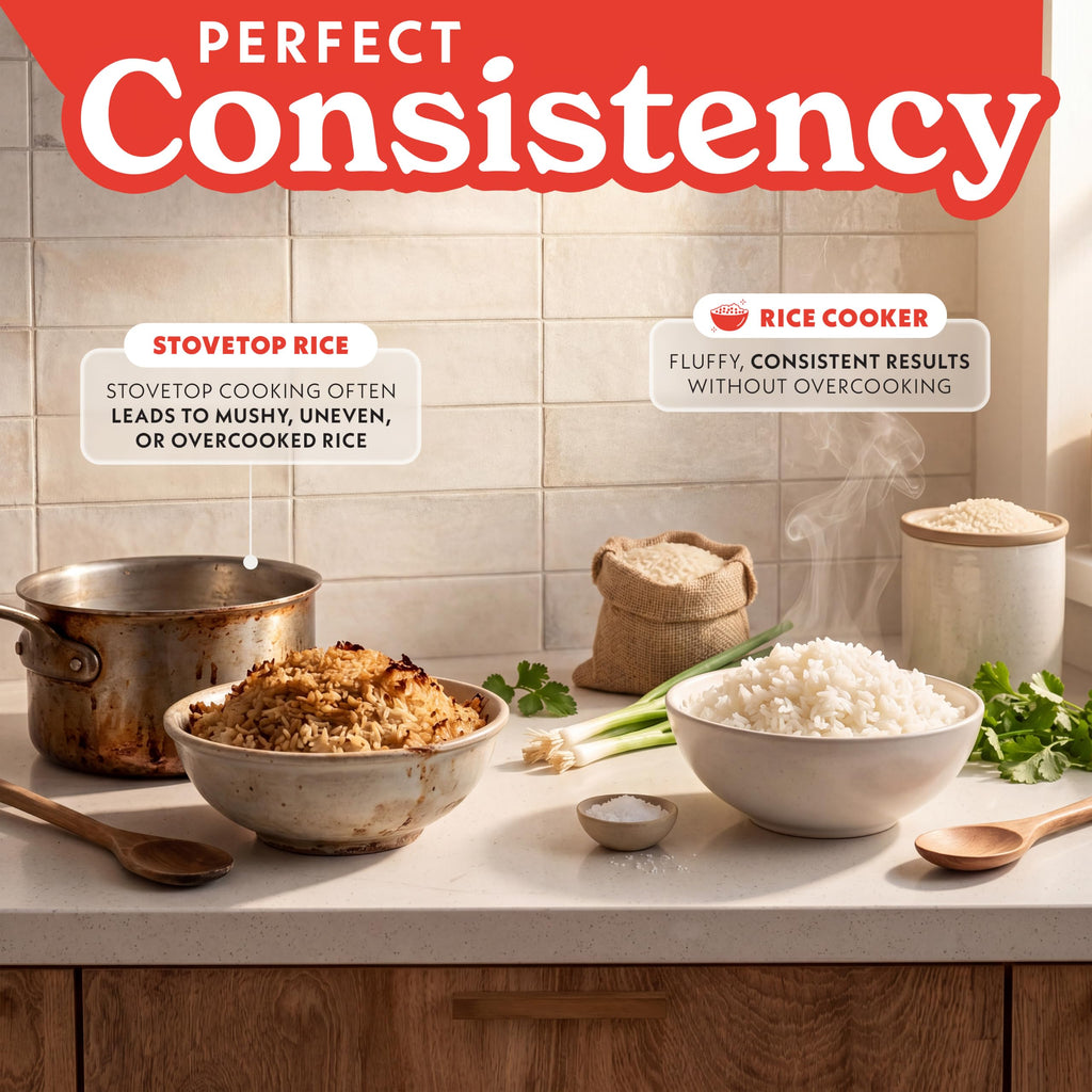 Rice Cooker – 5 Qt Capacity, 20 Cup Cooked, 10 Cup Uncooked, Digital Controls, 6 CooPresets, Grain Cooker & Steamer, Nonstick Pot, Steam Tray, Delay Timer, Keep Warm,  Steel