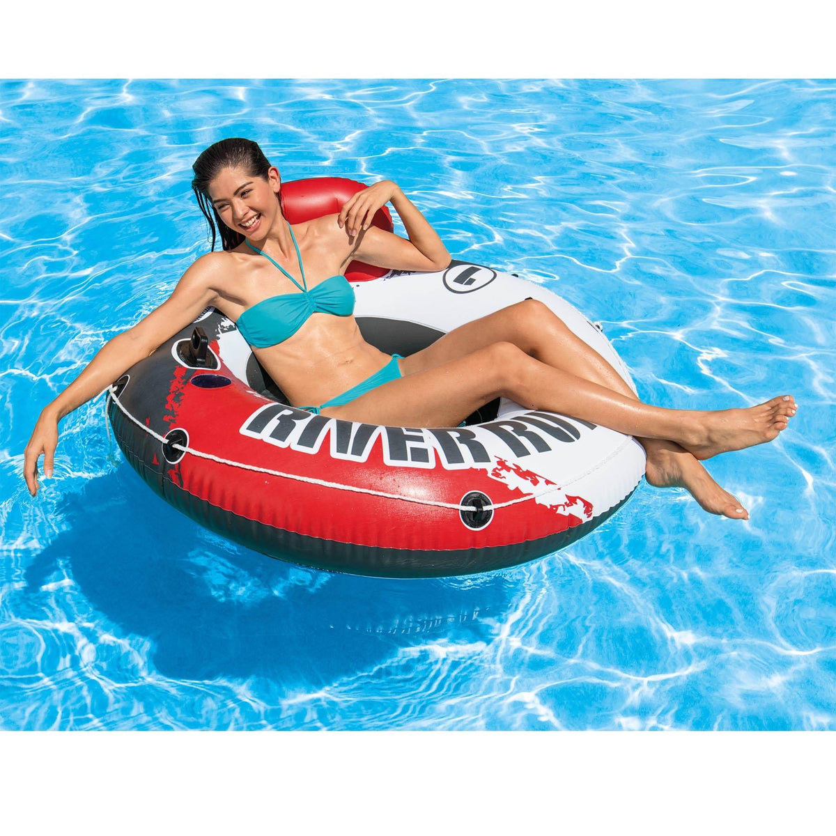 River Run 1 53" Inflatable Floating Water Tube Lake Raft, Red (12 Pack)