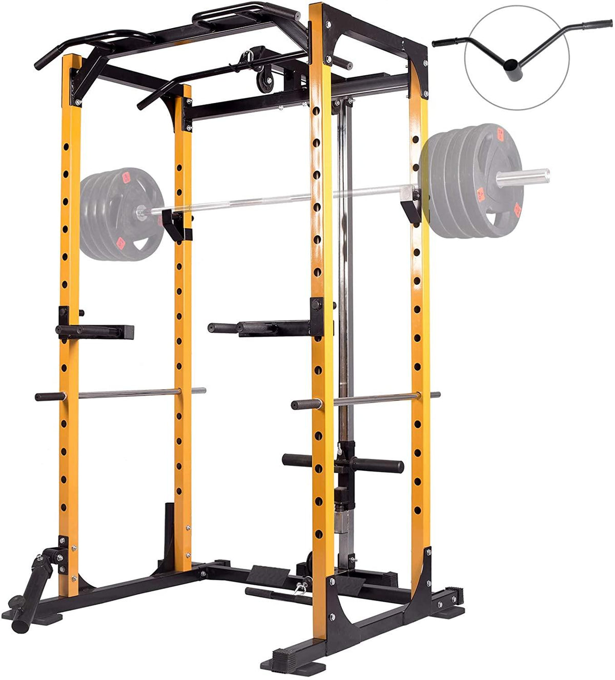 Erkang Multi-Function Power Rack Cawith Pulley System Yellow
