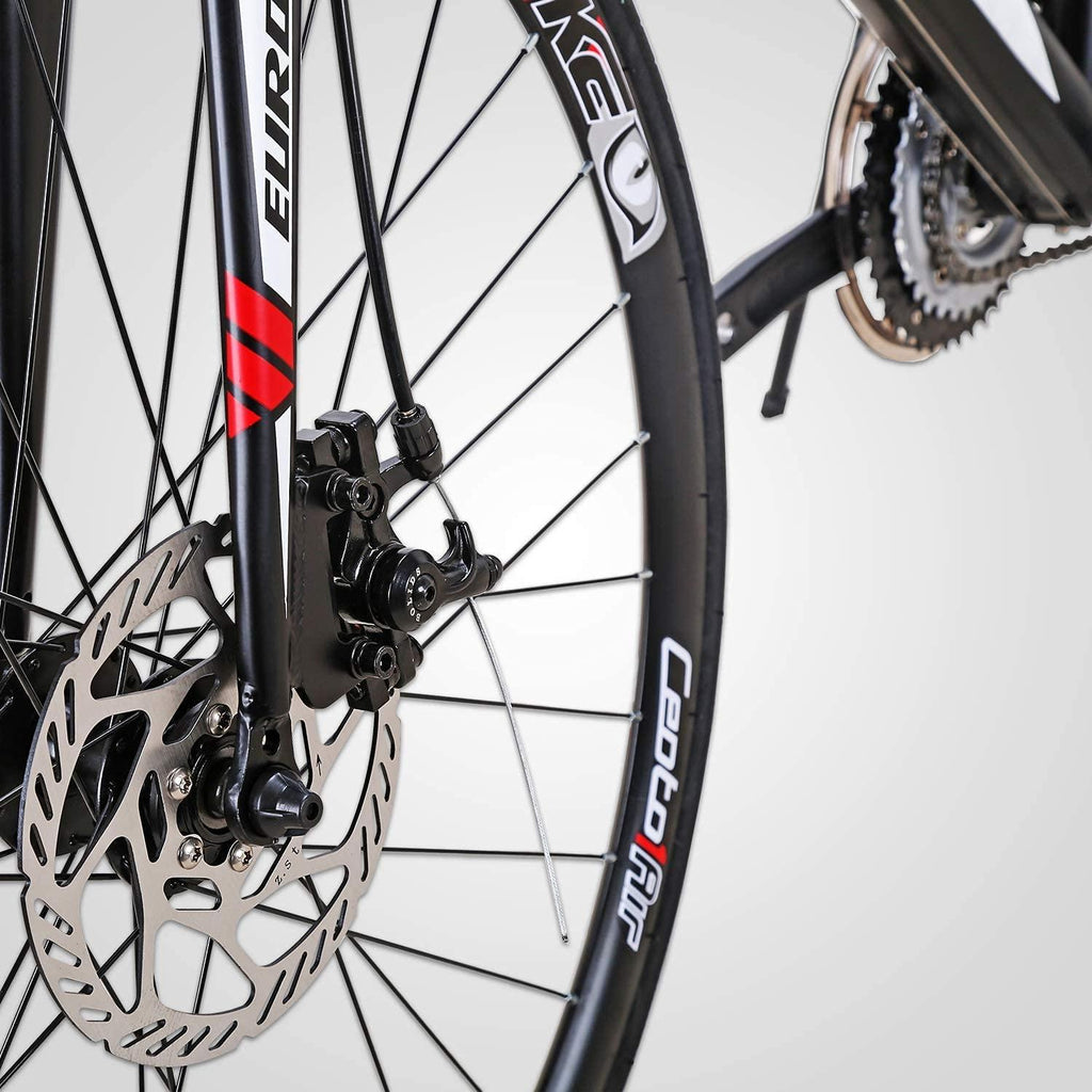 YH-XC550 Road Bike for Men and Women 49cm Frame Bicycle 700C Wheels 21 Speed Dual Disc Brake Commuter Bikes