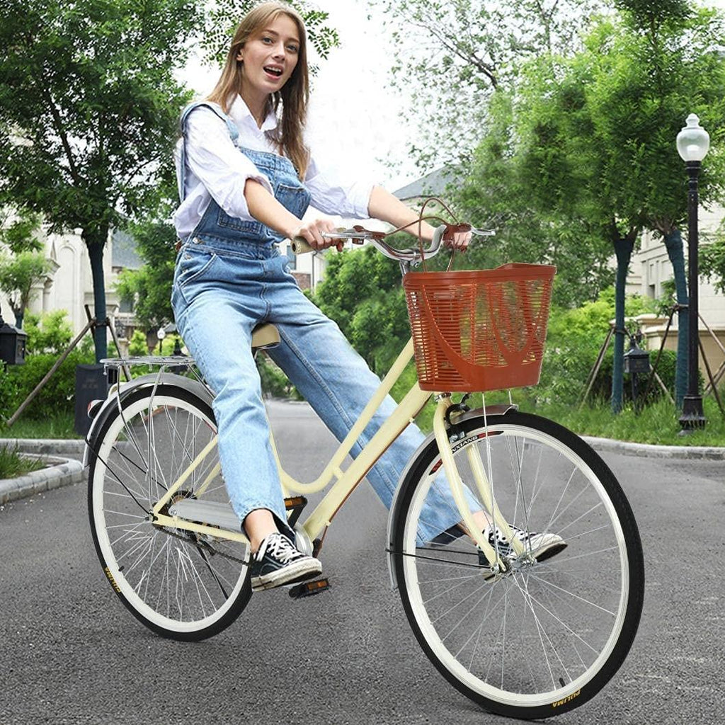 2021 Comfort Bikes Beach Cruiser Bike for Women Anti-Skid Wear-Resistant Tires with Rear Seat.