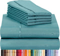 LuxClub 6 PC Full Size Sheet Set Bamboo Sheets Deep Pockets 18" Eco Friendly Wrinkle Free Cooling Sheets Machine Washable Hotel Bedding Silky Soft - Teal Full