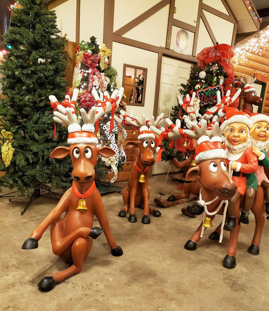 Funny Reindeer Skiing Christmas Decor 5FT- Funny Reindeer Skiing
