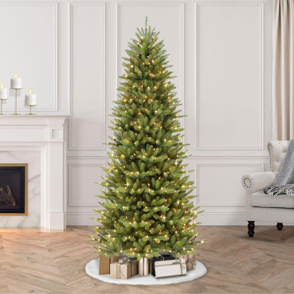 7.5 ft. Pre-Lit Slim Fraser Fir Artificial Christmas Tree with 500 Clear Lights
