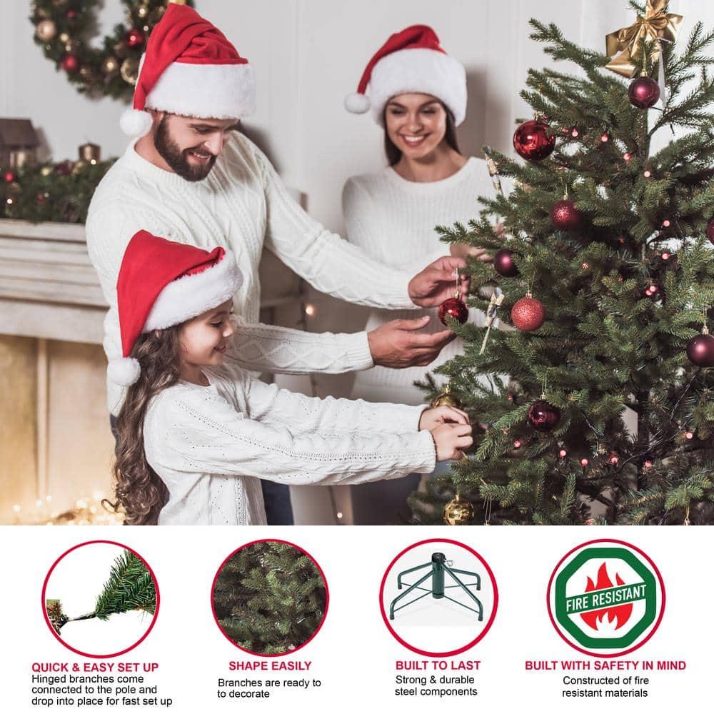 7.5 ft. Pre-Lit Slim Fraser Fir Artificial Christmas Tree with 500 Clear Lights