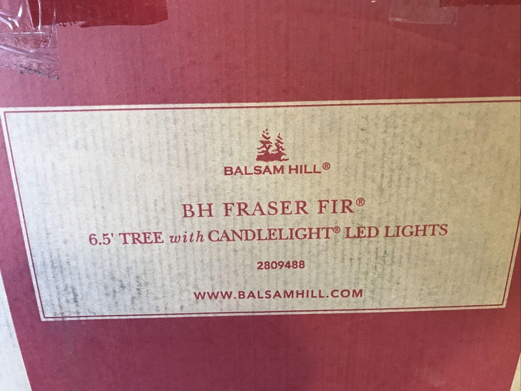 Open Box Balsam Hill Fraser Fir 6.5' Tree with Candlelight LED Lights Christmas