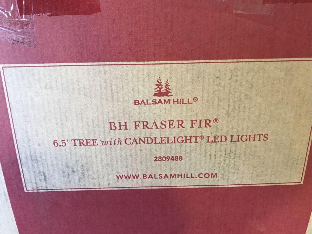 Open Box Balsam Hill Fraser Fir 6.5' Tree with Candlelight LED Lights Christmas