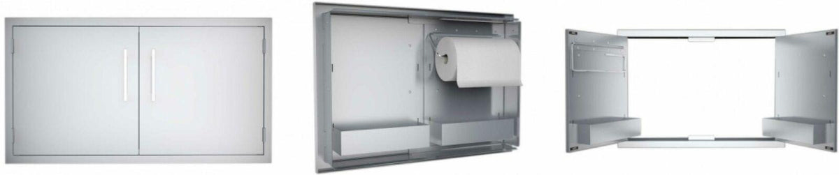 B-DD42 Double Raised Doors for Stone Island with Shelves, 42-Inch