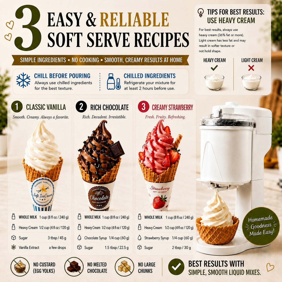 Soft Serve Ice Cream Machine with Freezer Bowl, 1.0 Qt Homemade Swirl Ice Cream Maker, Ice Cream Machine for Frozen Yogurt & Sorbet, 20–30 Min Fast Churn, Easy to Clean, Compact Appliance Gift
