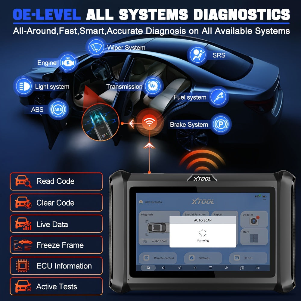 XTOOL D7W Wireless All System Car Bidirectional Scanner,  3Year Updates, ECU Coding, CAN FD&DoIP, 36+ Resets, Key Programming, Crank Sensor Relearn