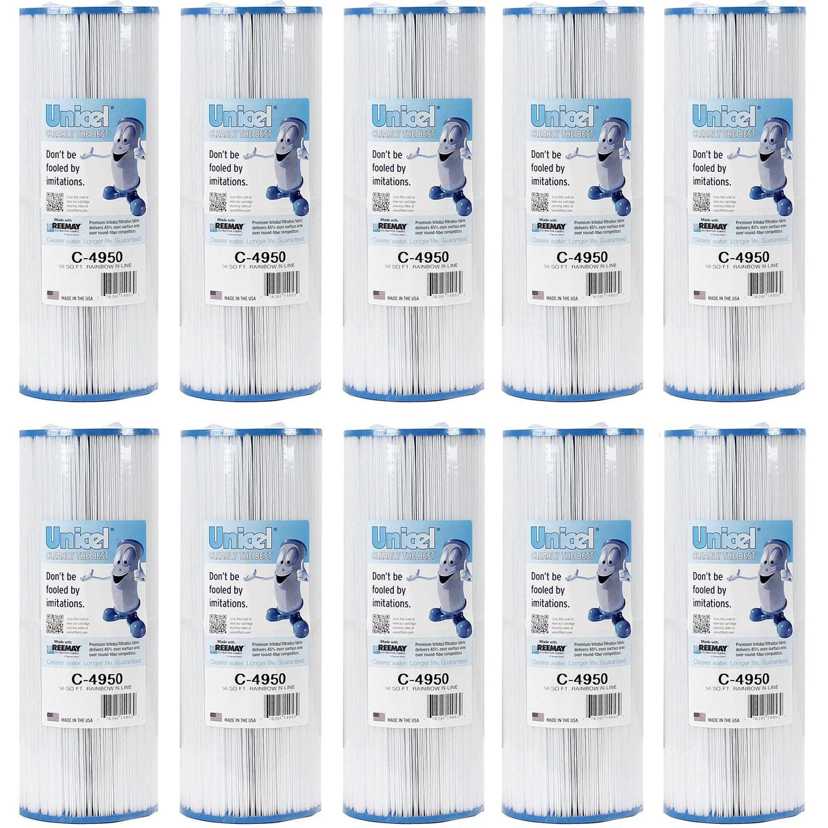 unicel c4950 pool/spa filter replace cartridge c-4950 50 sq ft (10 pack)