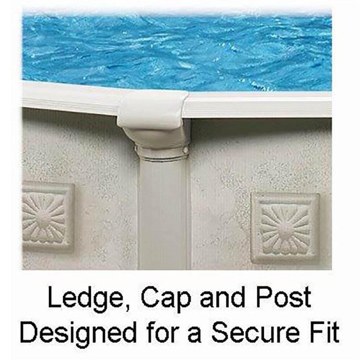Aquarian Pools Khaki Venetian 18 foot x 52 Inch Round Steel Outdoor Backyard Above Ground Family Swimming Pool with Skimmer and