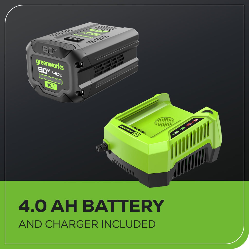 80V 21" Self-Propelled Cordless Lawn Mower – Brushless Motor, LED Lights, 4.0Ah Battery &amp; Rapid Charger (75+ Compatible Tools)