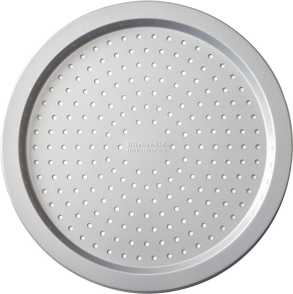 KitchenAid Nonstick Aluminized Steel Pizza Crisper, 14-Inch, Silver