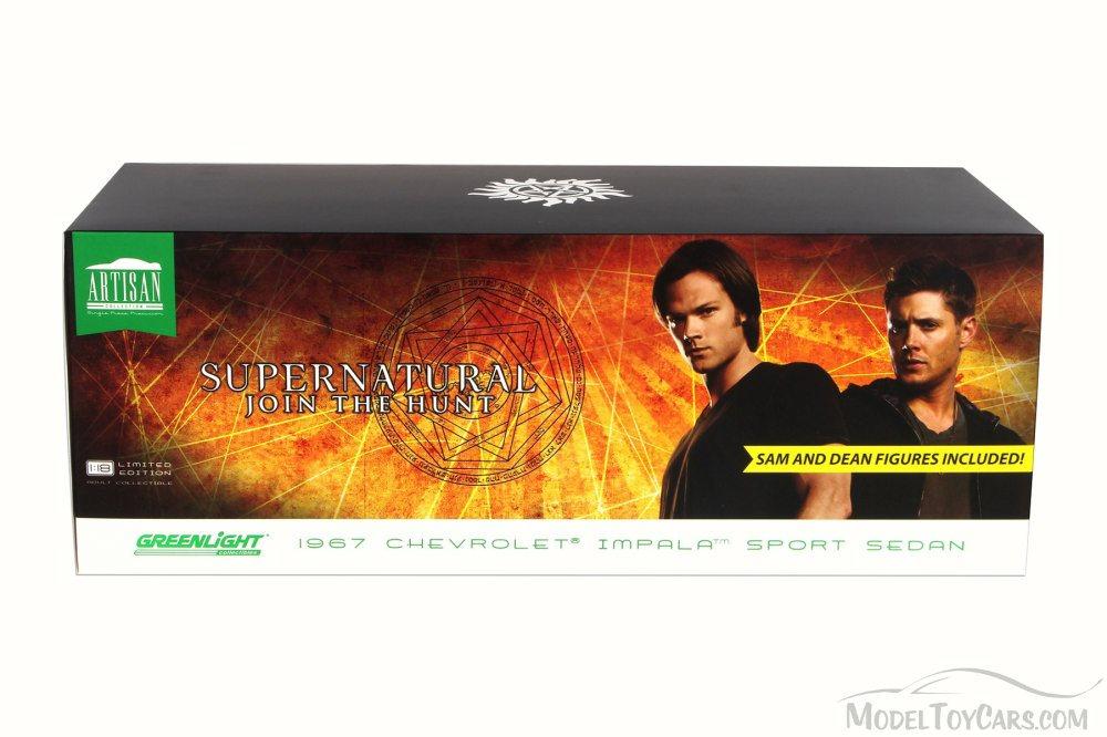 Supernatural 1967 Chevy Impala Sport, Black - Greenlight 19021 - 1/18 Scale Diecast Model Toy Car