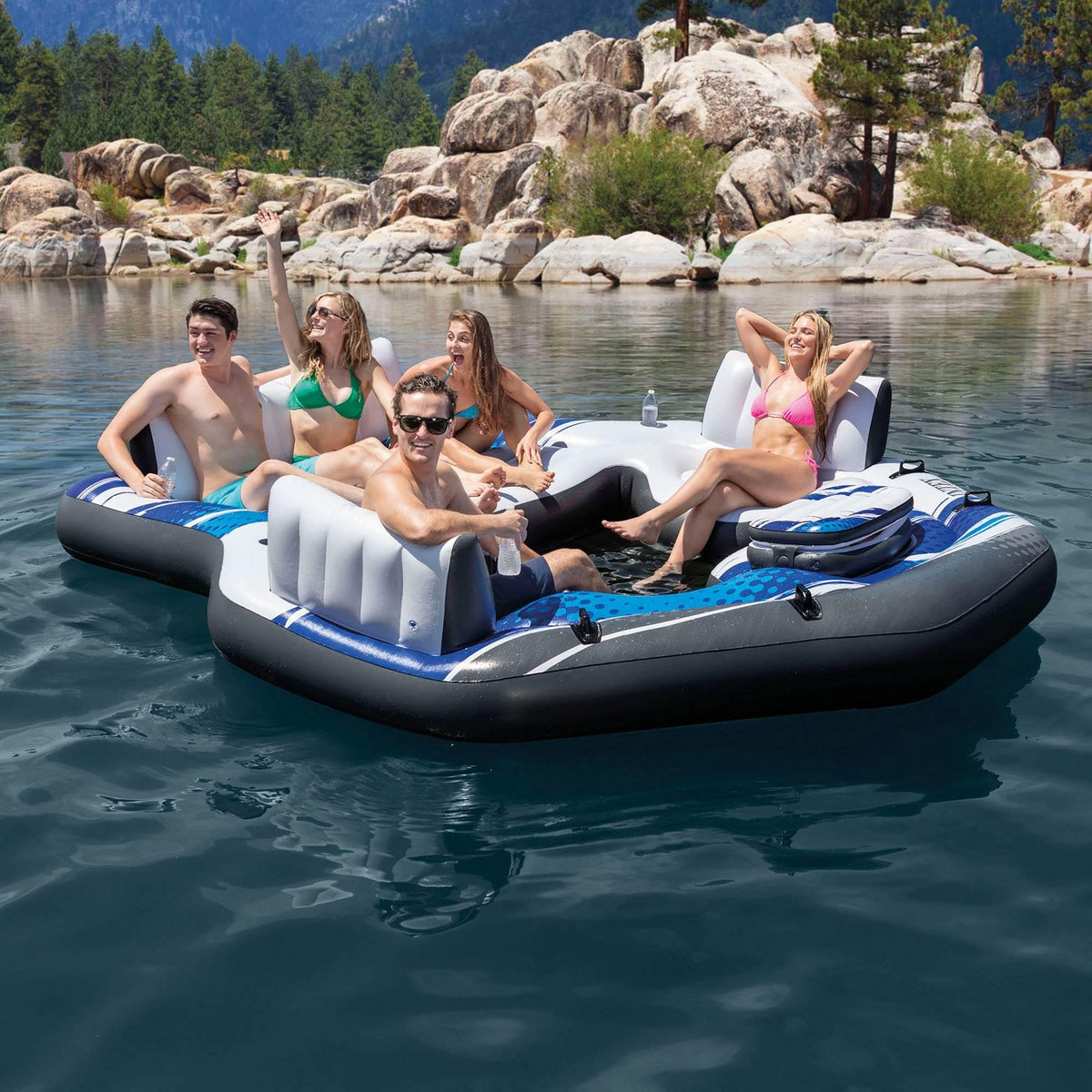 Adult 5 Seat Pool Float w/  Fill AC Electric Air Pump