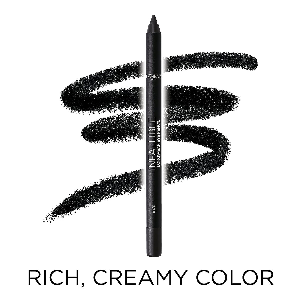 L’Oréal Paris Voluminous Original Volume Building Mascara and Infallible Eyeliner, Builds eye lashes up to 5X natural thickness, Smudge Free, Clump Free, Black, 1 kit