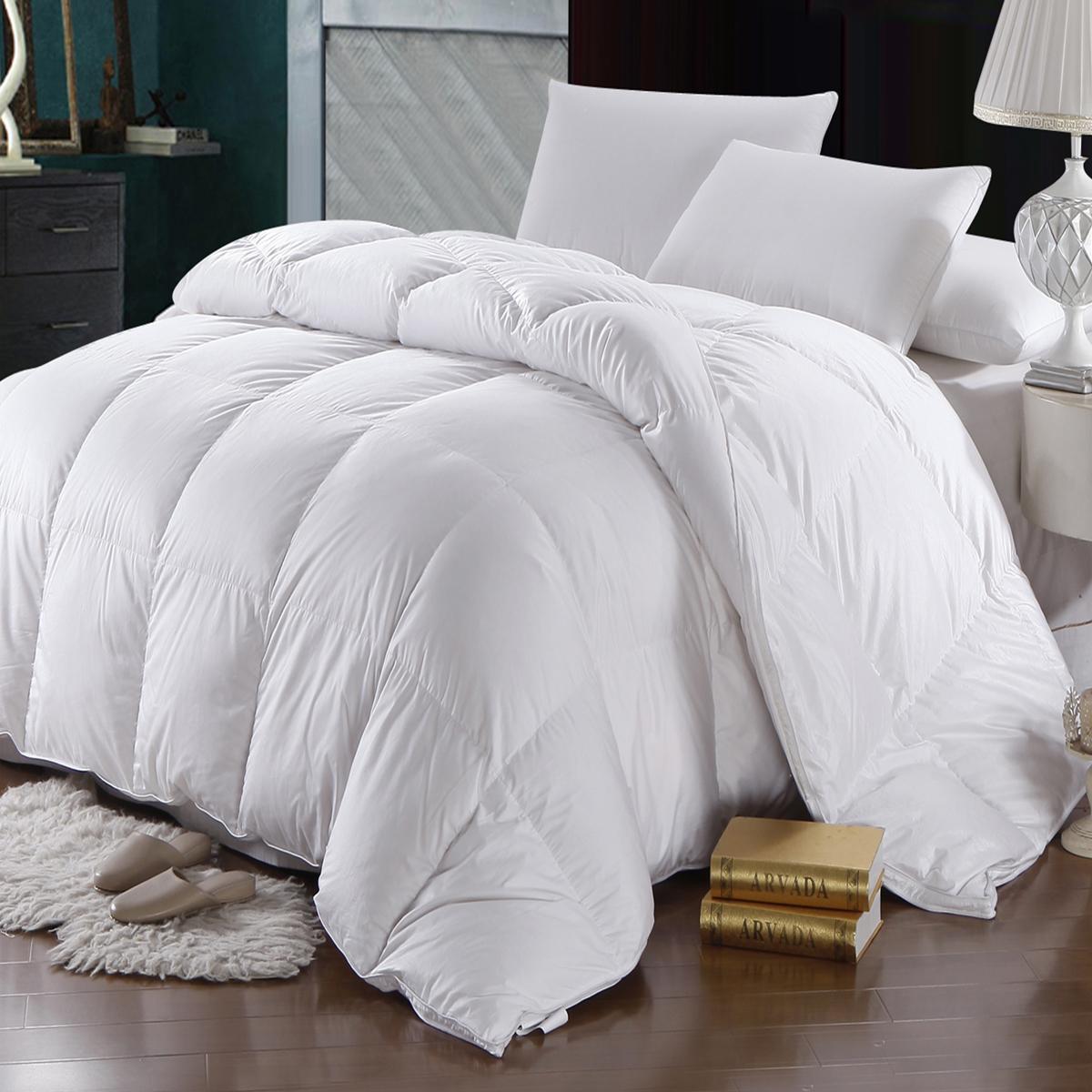 White Goose Down Comforter 600 Thread Count Oversized Winter Weight by Abripedic - Queen Size
