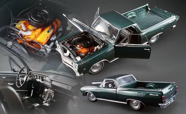 1965 Chevrolet El Camino Cypress Green Limited Edition to 426pcs 1/18 Diecast Model Car by Acme
