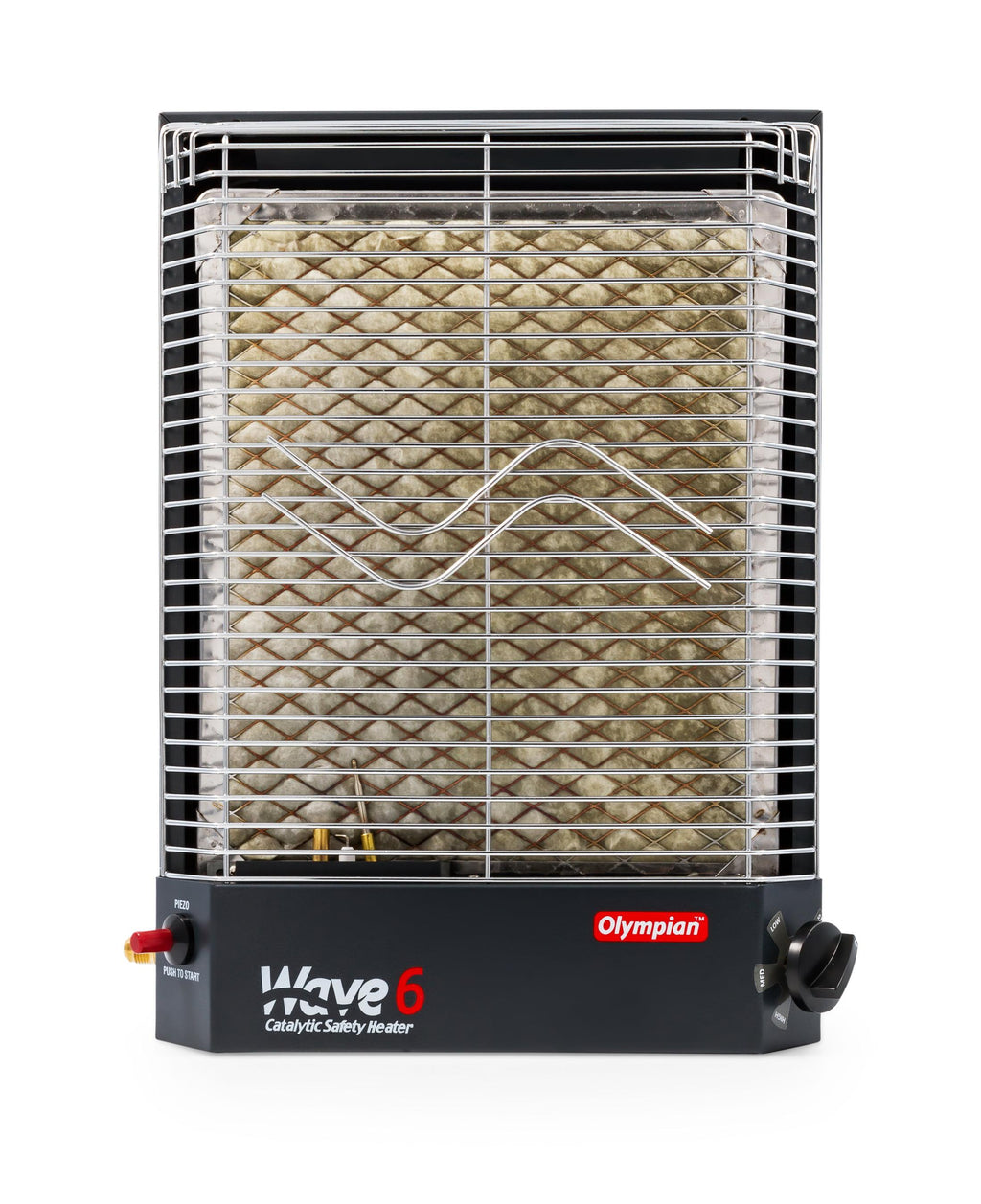 Camco Olympian RV Wave-6 LP Gas Catalytic Safety Heater, Adjustable 3200 to 6000 BTU, Warms 230 Square Feet of Space, Portable and Wall Mountable