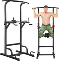 Power Tower Dip Station Pull Up Bar Adjustable Height Multi-Function for Home Gym Strength Training Workout Equipment