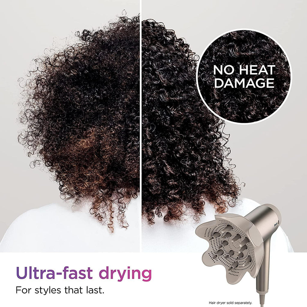 Shark XSKHD1VD HyperAIR IQ Curl-Defining Diffuser, Auto Preset Attachment for HyperAIR Blow Dryers, Styling Tools, For Wavy, Curly, and Coily Hair, Enhance Natural Curls, Extendable Prongs, Stone