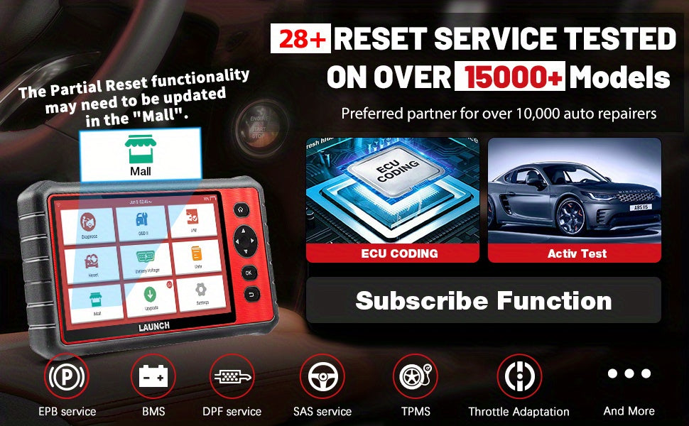X431 CRP909E Full System Car Diagnostic Tool Airbag SAS TPMS EPB IMMO 28 Reset Function CRP909 Obd2 Scanner Code Reader 2 Year Update