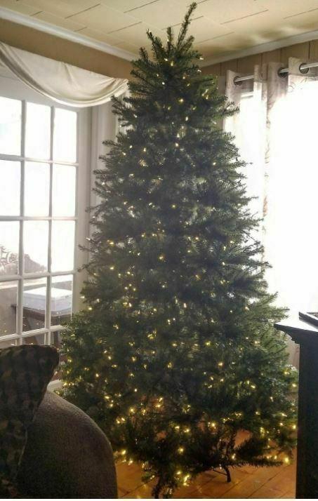 National Tree Company Pre-Lit Artificial Full Christmas Tree, Green, Dunhill Fir