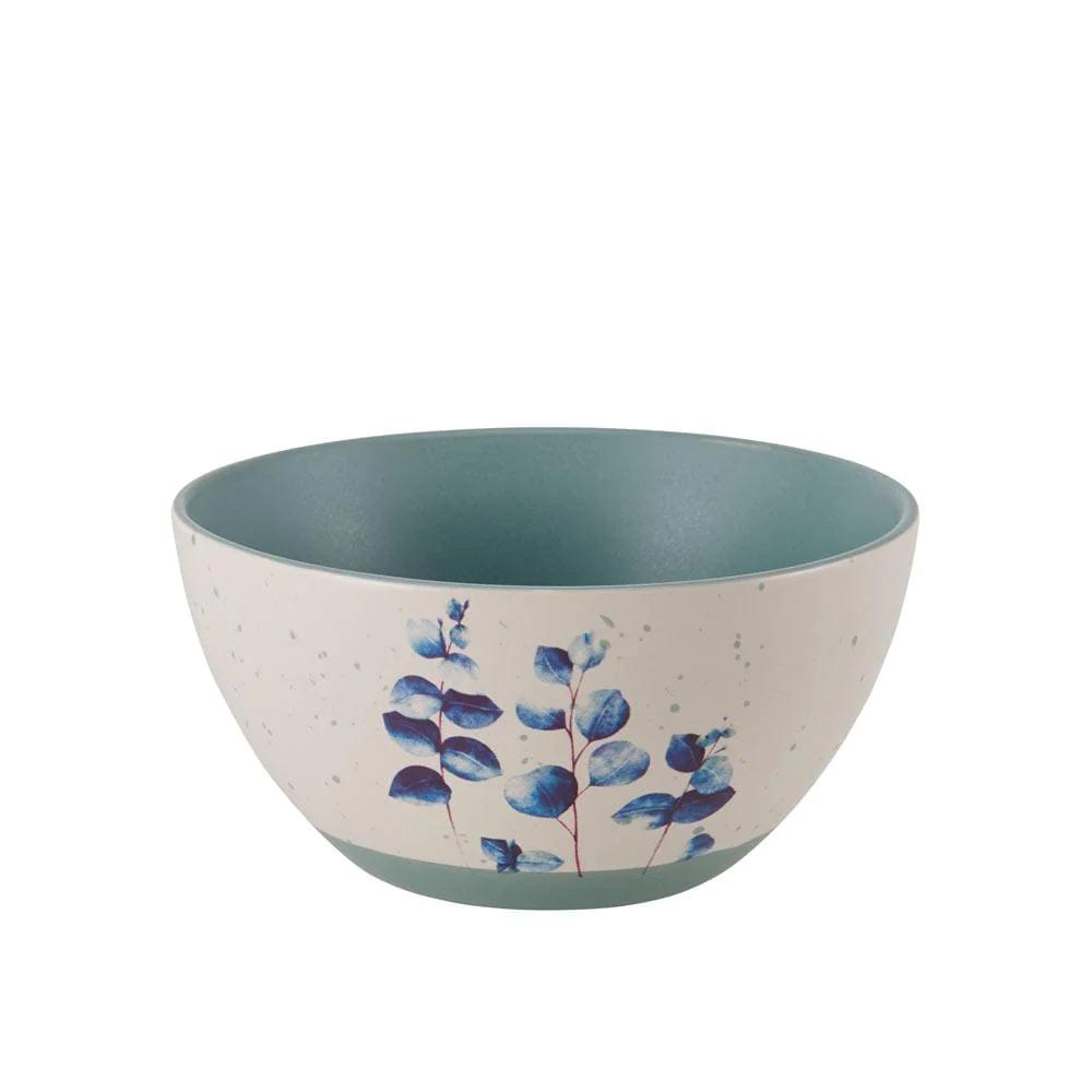 Floral Blue Set of 6 Soup Cereal Bowls, Assorted