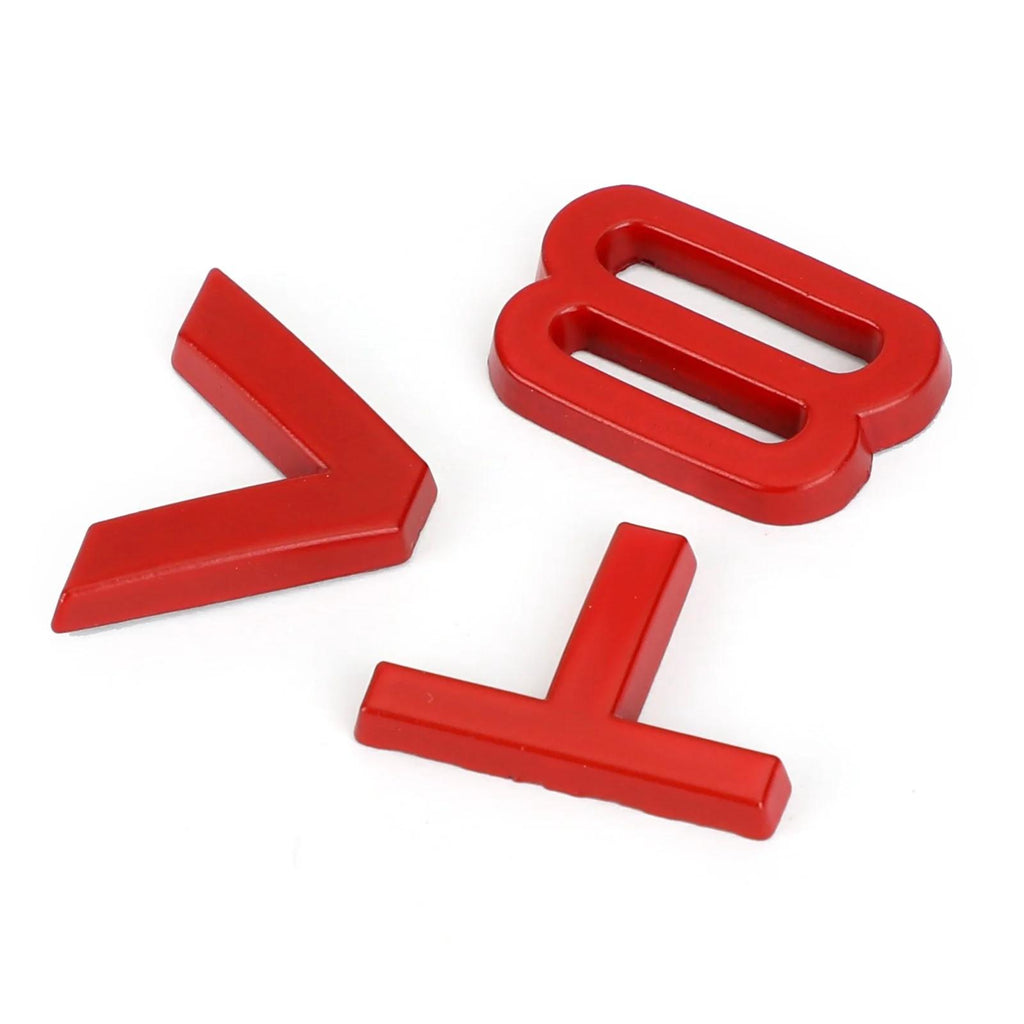 AUDI A1 A3 A4 A5 A6 A7 Q3 Q5 Q7 S6 S7 S8 S4 SQ5 Red V8T Emblem Badge Fit Generic