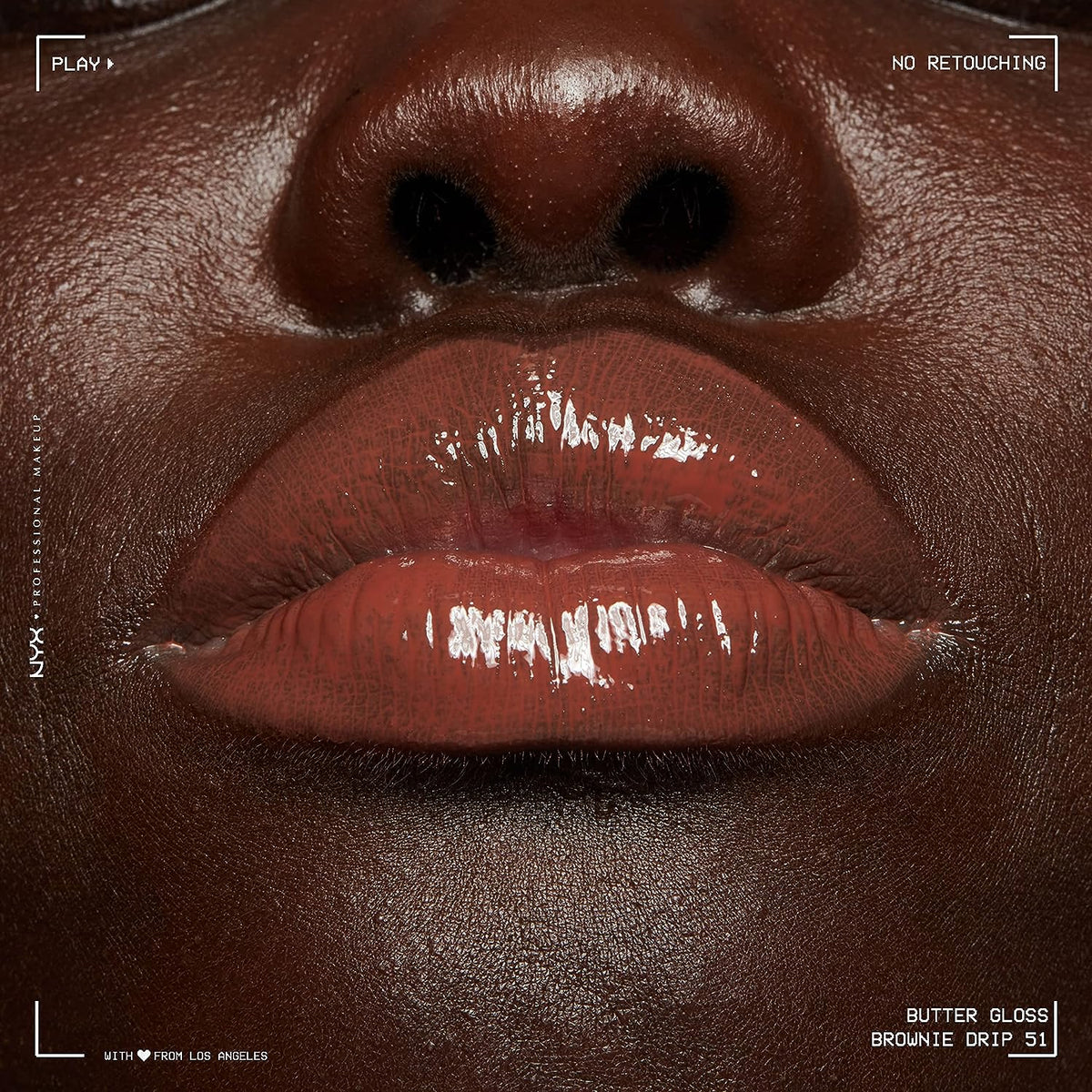 NYX PROFESSIONAL MAKEUP Butter Gloss Brown Sugar, Non-Sticky Lip Gloss - Brownie Drip (Deep Brown)