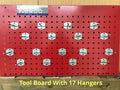 AUTO BODY FRAME MACHINE WALL MOUNT TOOL AND CLAMP BOARD WITH 17 HANGERS!!
