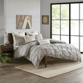 INK+IVY Masie 3 Piece Elastic Embroidered Cotton Comforter Set Full/Queen