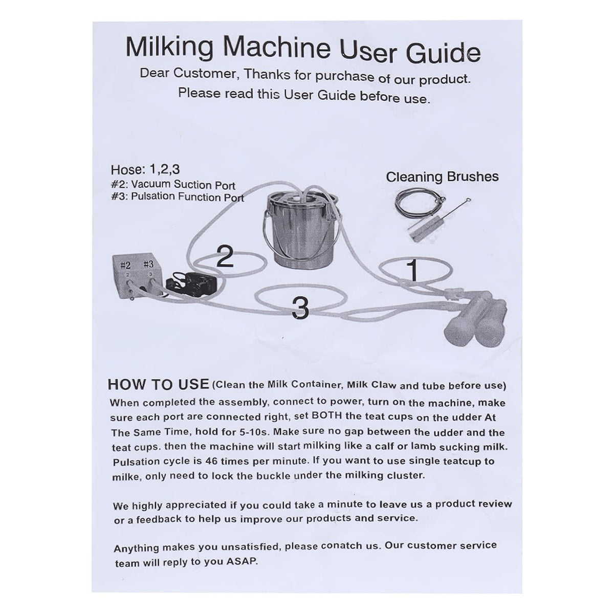 Electric Cow Goat MilMachine, Portable Pulsation MilMachine Single Bucket Piston Vacuum Pump 5L