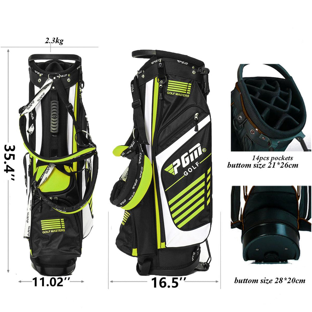 14 Pocket Golf Stand Bag,Lightweight Golf Club StoraBag with Shoulder Strap and Stand for Golf Game Travel