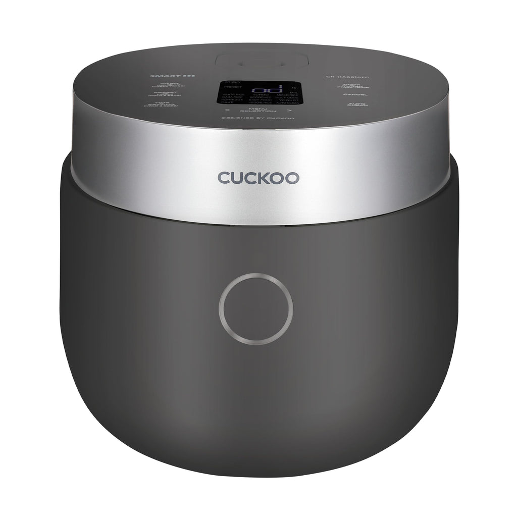 Non-Pressure Rice Cooker 8-Cup Uncooked / 16-Cup Cooked with Induction Heating Technology, Versatile Rice Maker with 12 Menu Options and Steam Plate, Voice Guide, Gray (CR-HA0810FG)