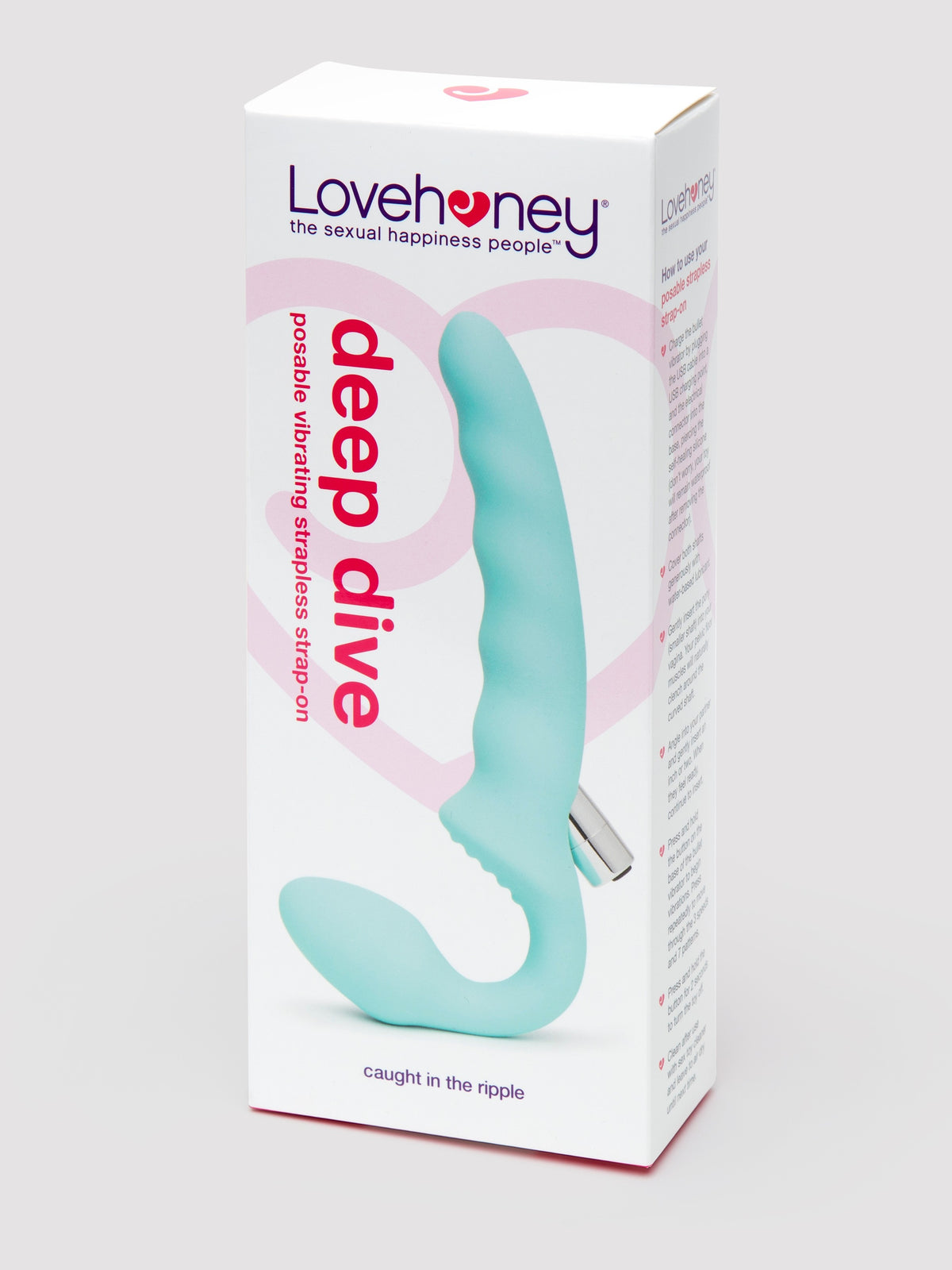 Lovehoney Posable Rechargeable Vibrating Strapless Strap-On, Blue