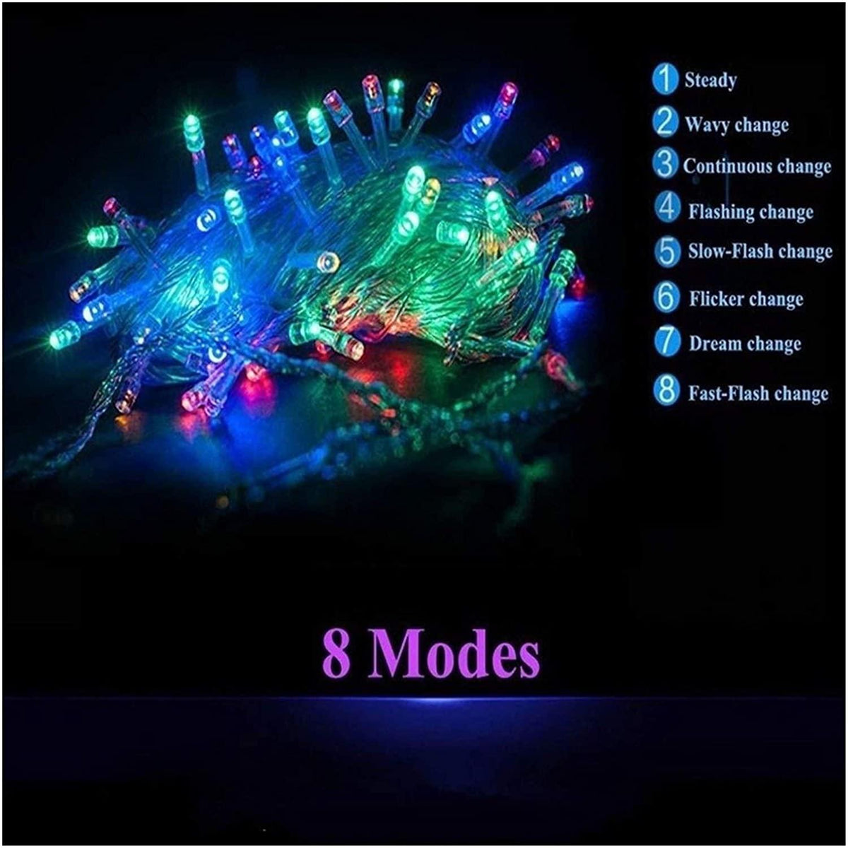 Fairy Lights Outdoor Fairy String Lights 10M With 100 LED 8 Modes Wave Rope Lights Icicle Curtain Light,Waterproof Festival Lighting For Garden Patio Yard Home Wedding Party And Christmas Decoration Z
