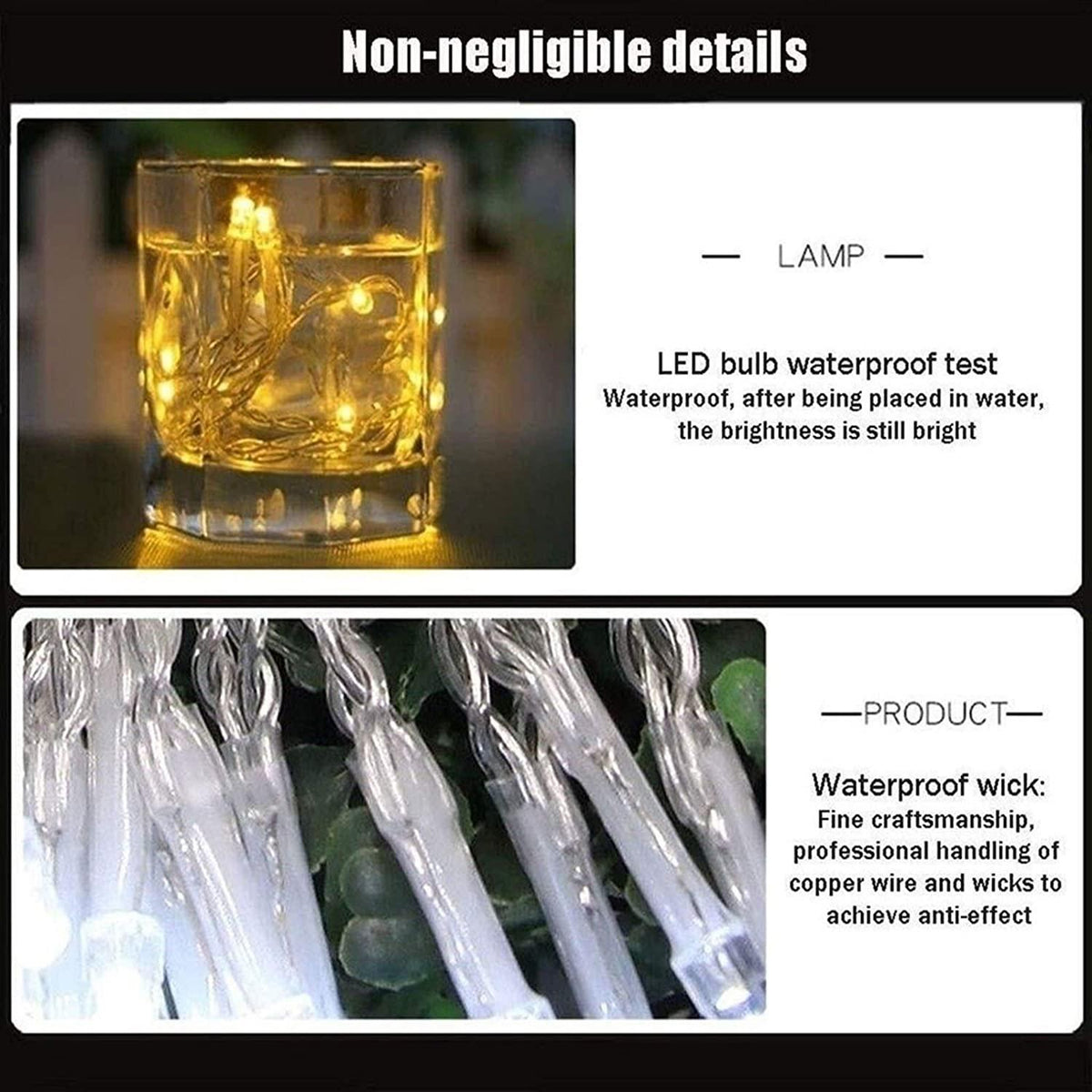 WANGJUNXIU LED String Light 10M 100LEDs Outdoor Fairy Lights with 8 Lighting Modes Christmas Decoration Lights for Party Wedding Garden Patio Halloween String Lights