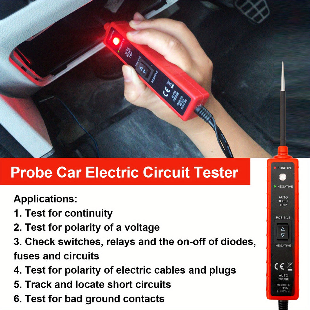 Car Electric Circuit Tester Car Electrical System Tester 6-24V DC Multifunctional Electrical System Diagnosis Tool
