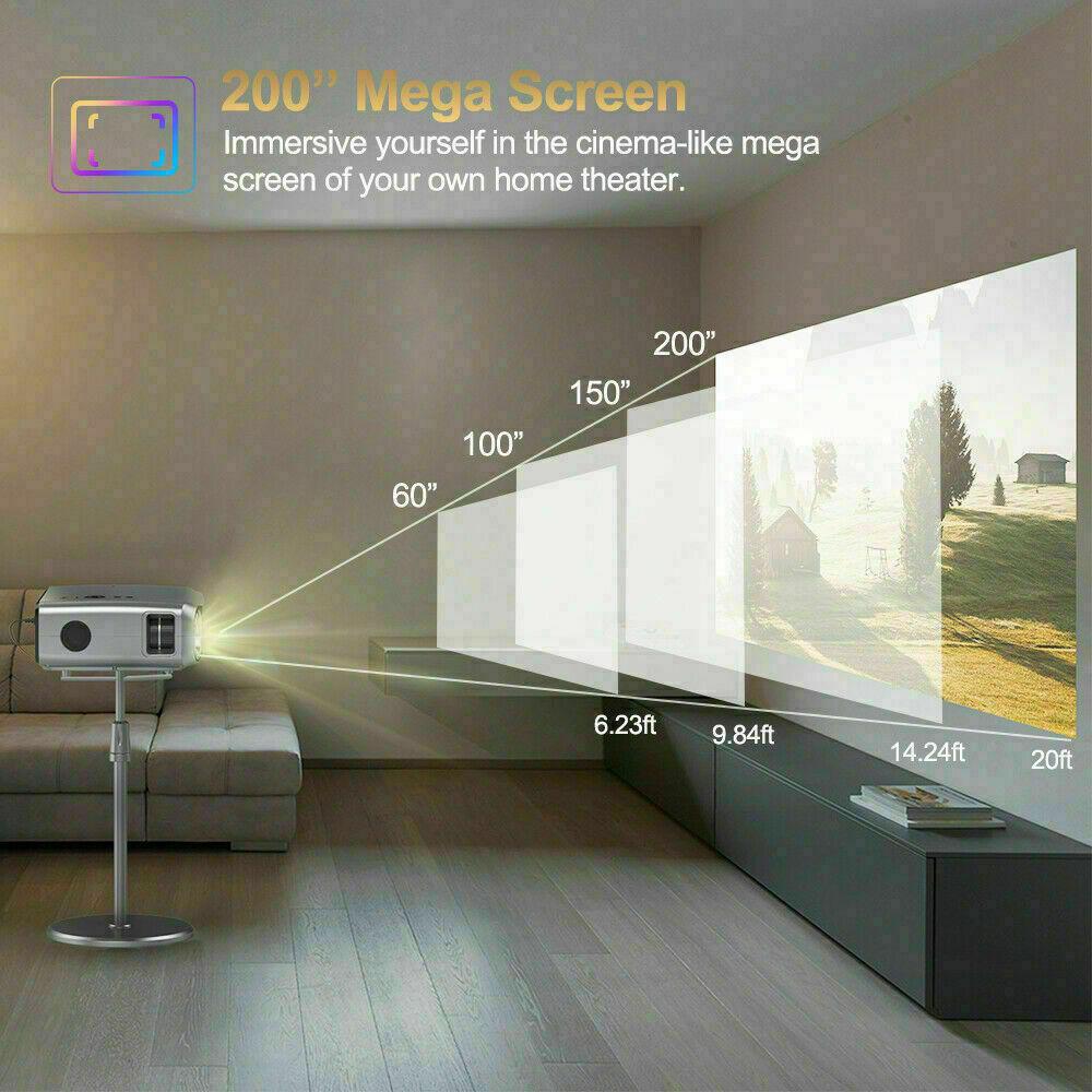 2021 native 1080p projector 8500lumens home theater compatible tv stick hdmi usb